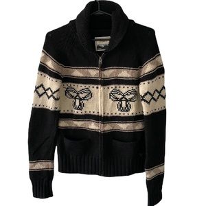 Aritzia TNA Sea to Sky Black Lambswool Sweater